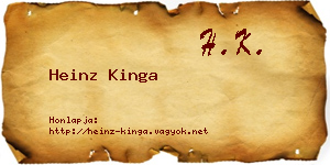 Heinz Kinga névjegykártya